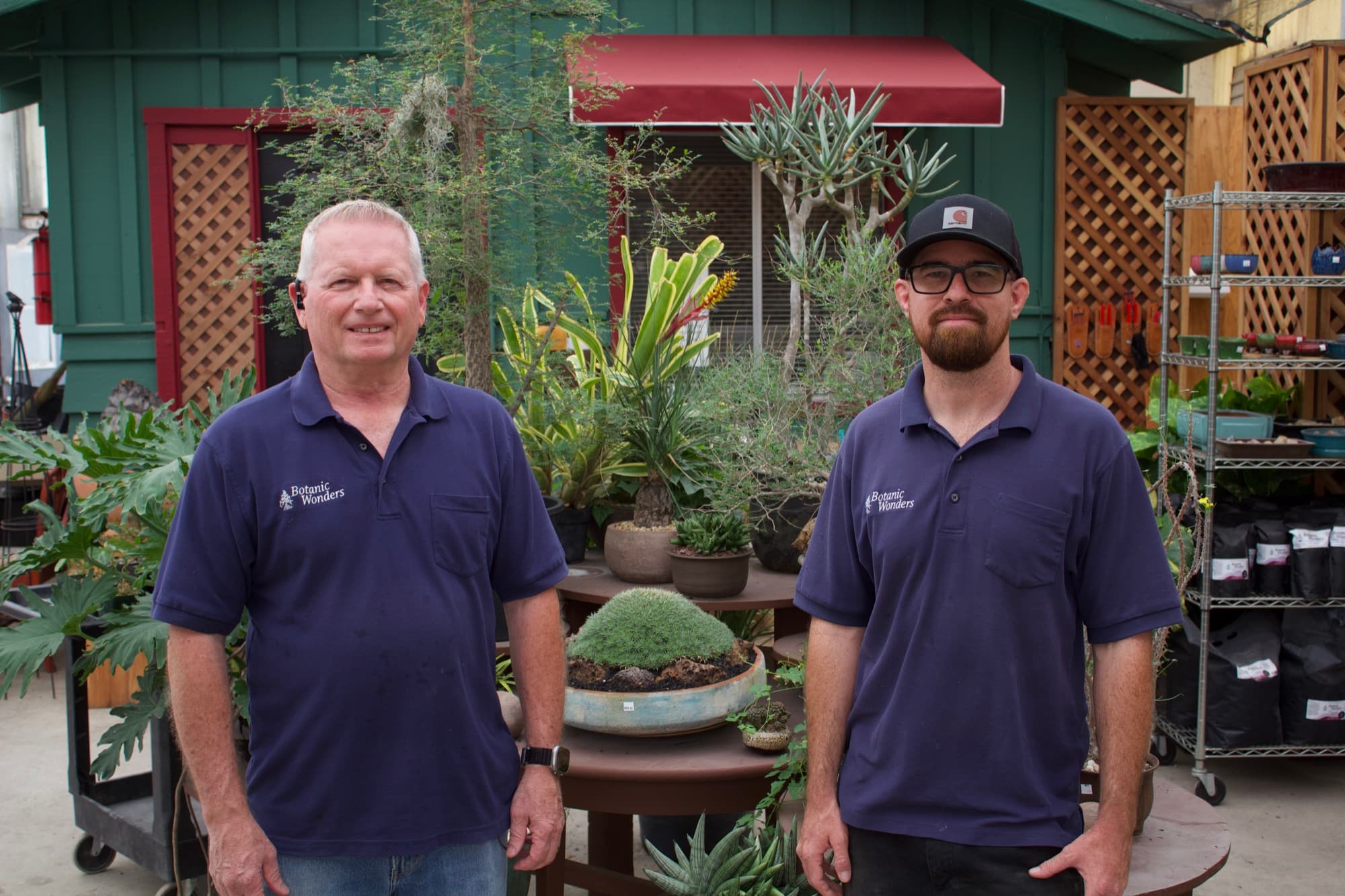 Al and Anthony at the Botanic Wonders nursery